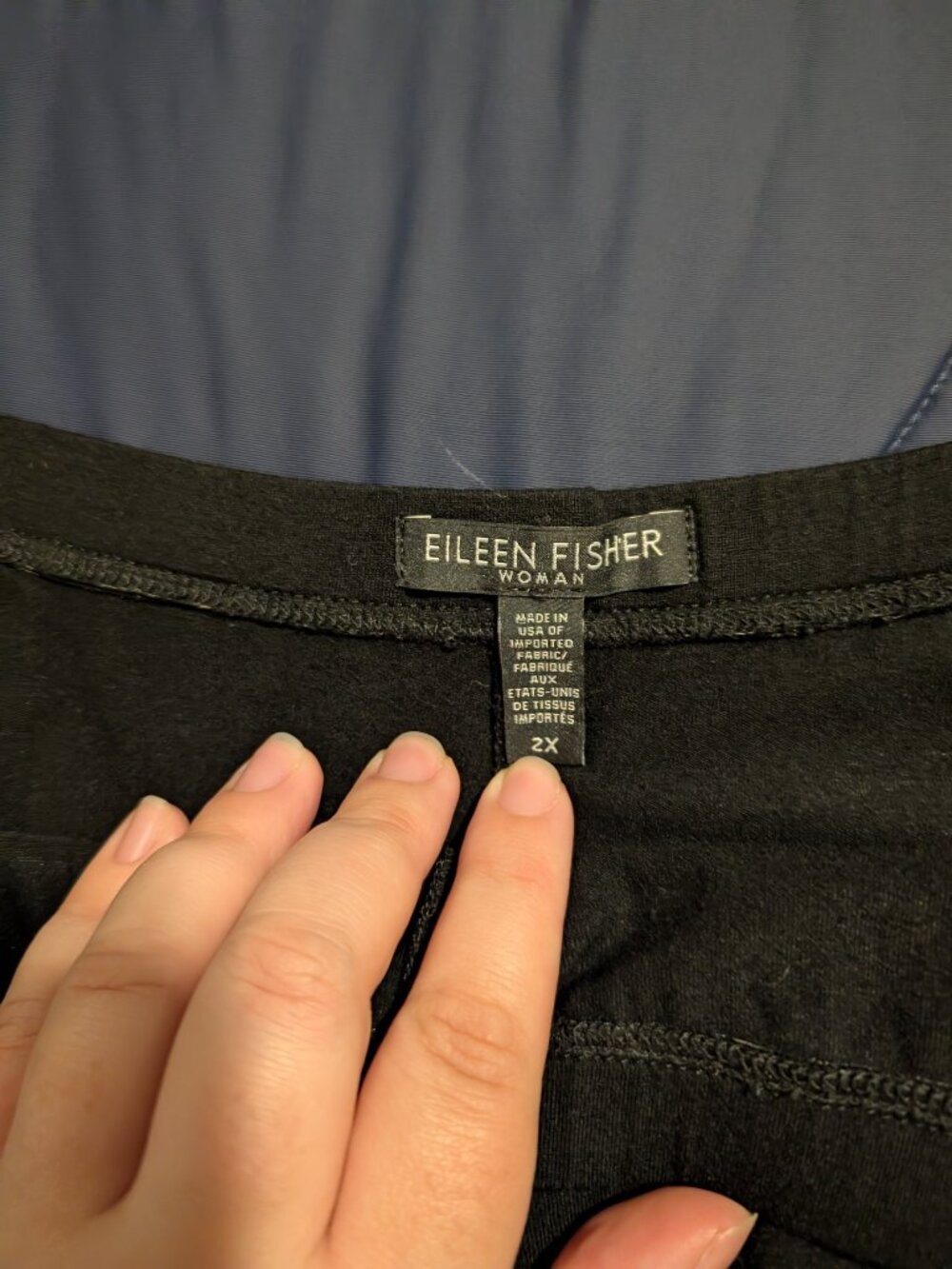 Eileen Fisher Woman Black Wide Leg Elastic Waist Pull On Pants 2X Plus Size - Picture 3 of 5